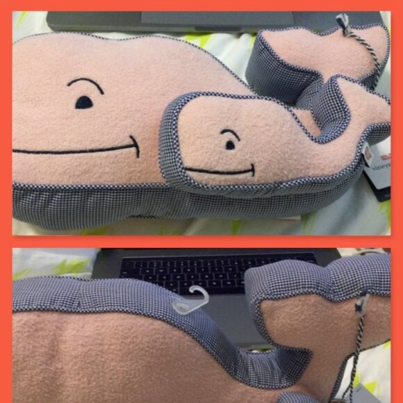 Vineyard Vines Large Plush Whale Toy and Small Rattle, NEW and Hard to Find - Picture 6 of 7